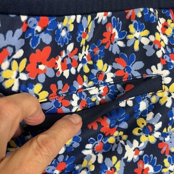 Rag & Bone Floral Printed Track Pant Women's S Navy Multi Ankle Zip Pockets - Picture 9 of 15